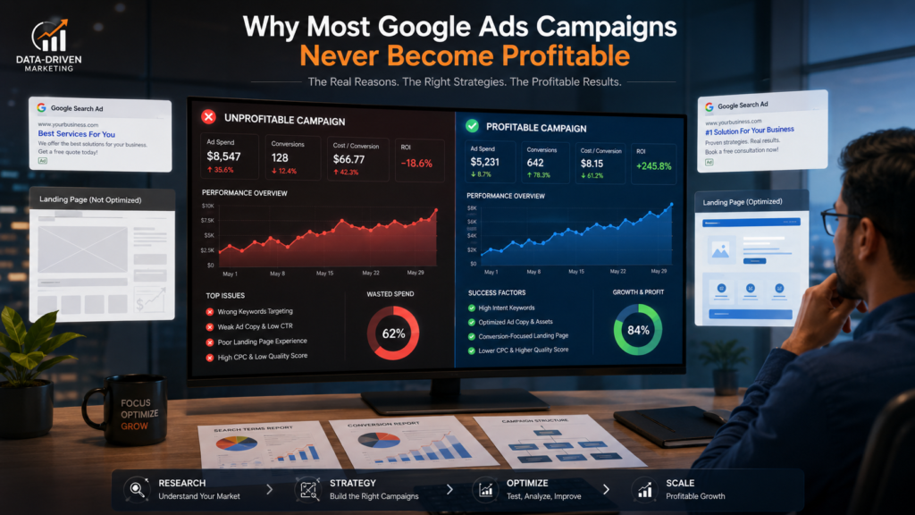 Why Most Google Ads Campaigns Never Become Profitable