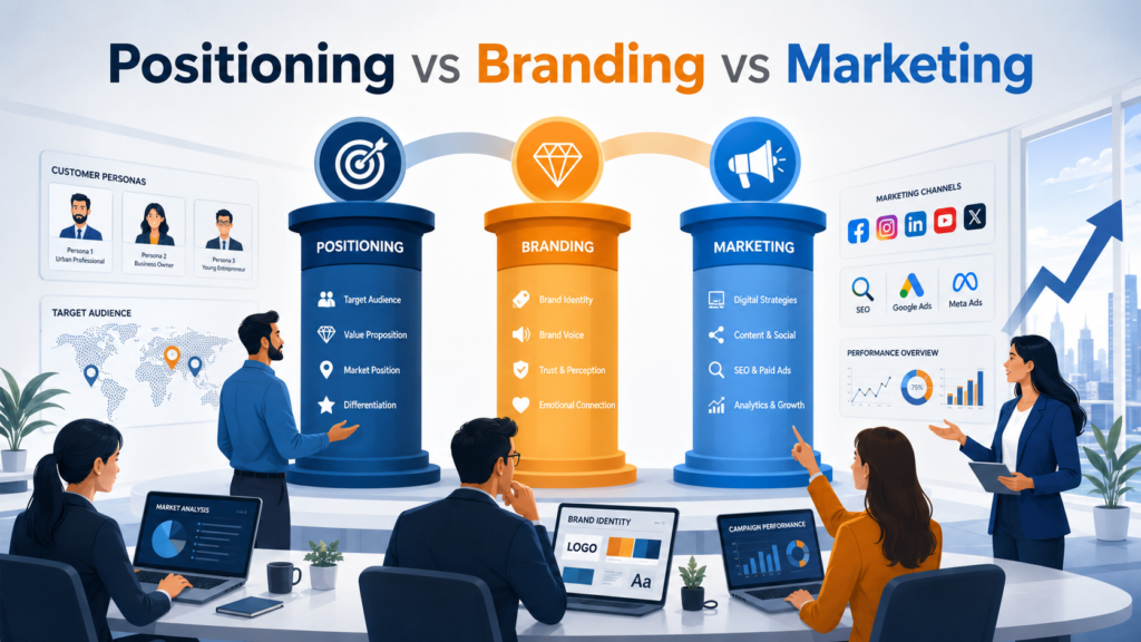 Positioning vs Branding vs Marketing: How These Three Strategies Work Together